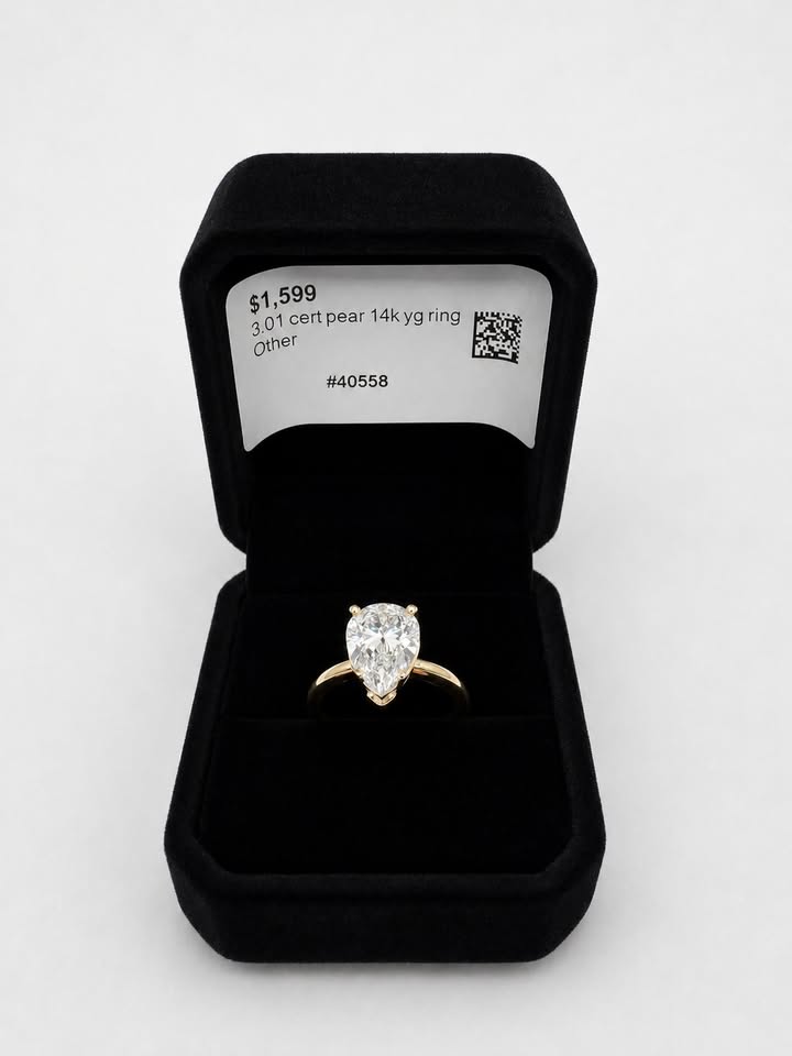 3.01CT TW CERTIFIED 14KYG PEAR LAB DIAMOND RING