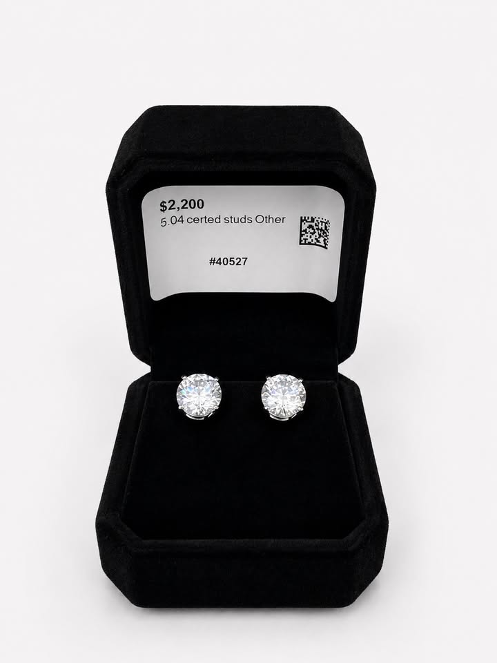 5.04CT TW CERTIFIED LAB DIAMOND STUD EARRINGS