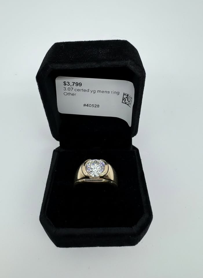 3.07CT TW 14KYG CERTIFIED LAB DIAMOND RING SIZE 8