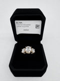 3.02CT TW 3 Stone CERTIFIED 14KYG LAB DIAMOND RING