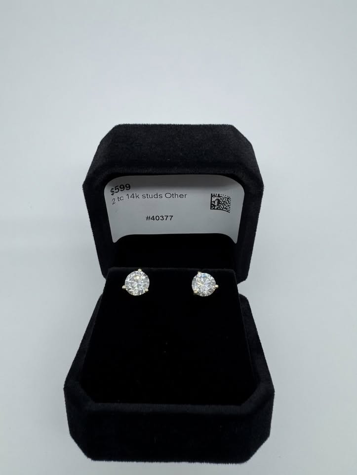 2CTTW 14KG (avail in WG also)LAB DIAMOND STUD EARRINGS