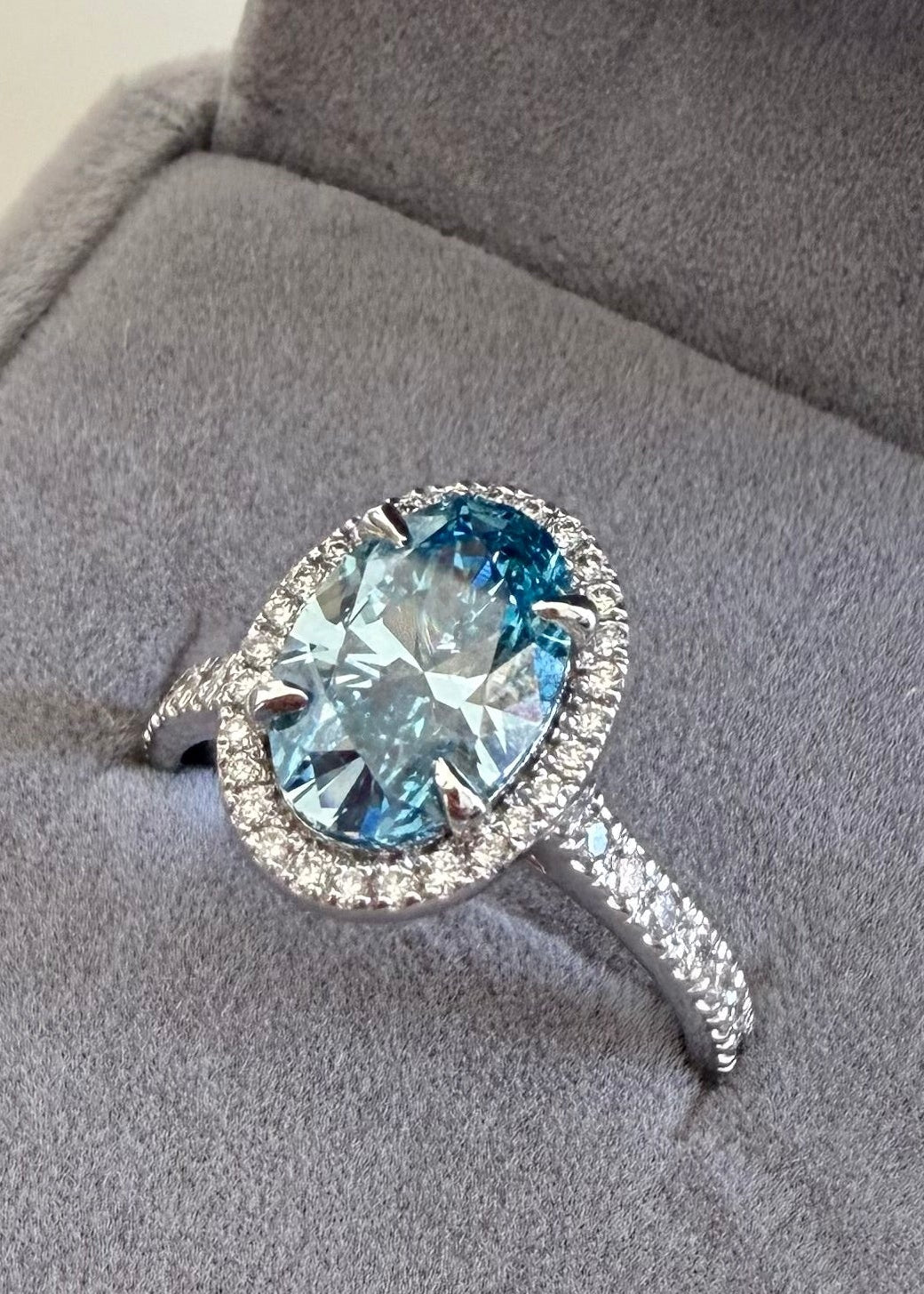 2.04 CT Lab-Grown Blue Diamond | Certified | 14K White Gold